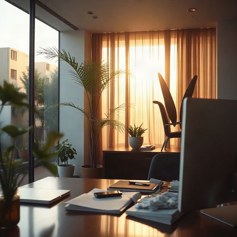 Professional responding to a client’s message in a real estate office